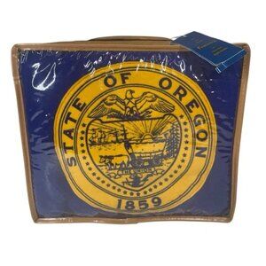 NEW Vintage Pendleton Wool Blanket State of Oregon Seal Robe-in-bag NOS Throw